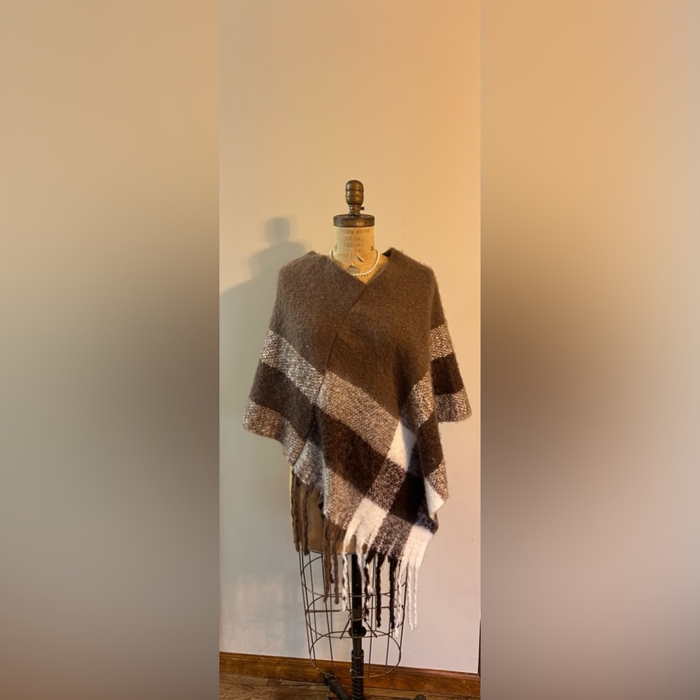 Brown Super Soft Sweater Poncho